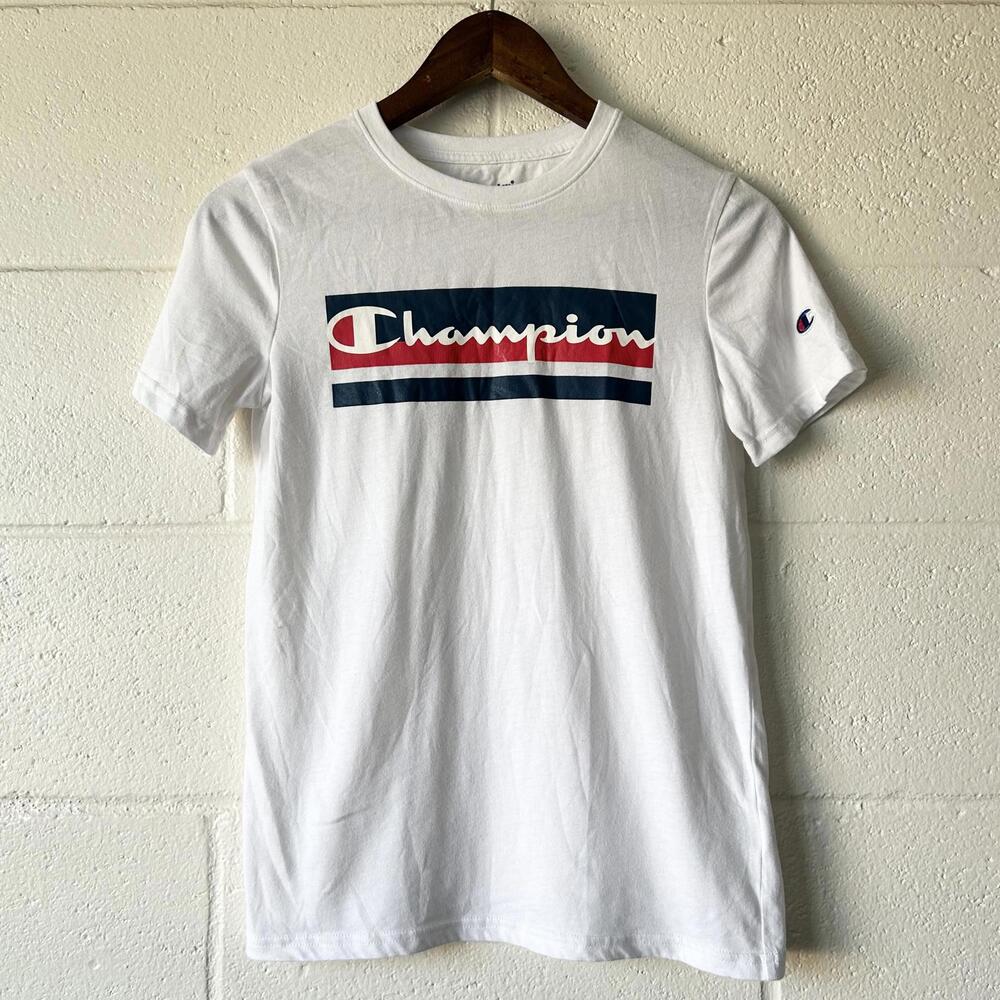 Champion White Graphic Short Sleeve T-Shirt Boys Large